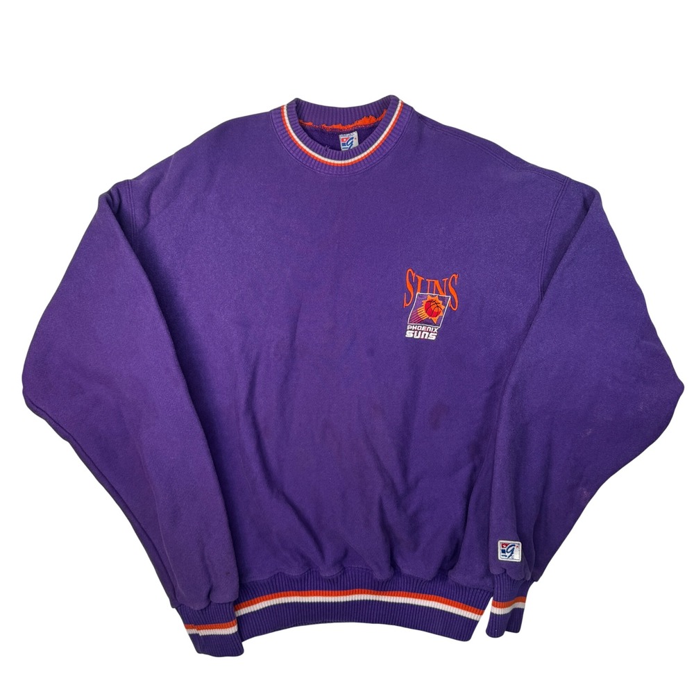 Phoenix Suns Vtg Logo Athletic Sweatshirt Sz XL Purple Vintage NBA Embroidered